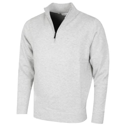 Image of Calvin Klein Mens Campus 1/2 Zip Sweater - Palm Silver Marl - M