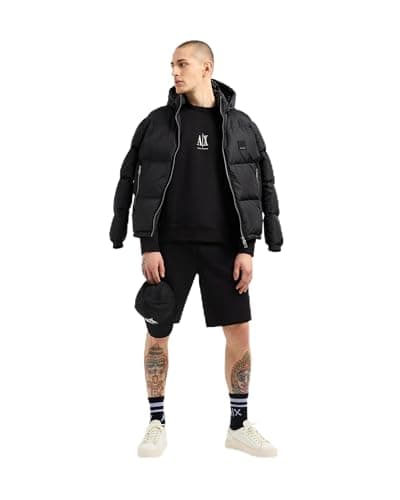 Image of Armani Exchange Men's, Icon project, embroidered logo, crewneck Sweatshirt, Black, S