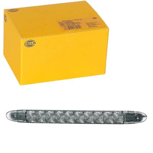 Image of HELLA 2DA 343 106-231 Auxiliary Stop Light - LED - 24V - Glued/mounting - Lens Colour: Smoke Grey - LED colour: Red - Cable: 3000mm - Plug: open cable ends - Rear