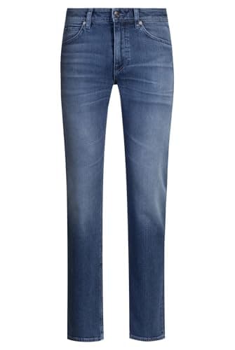 Image of BOSS Mens C-Delaware Delaware Slim-fit Jeans in Blue Comfort-Stretch Denim