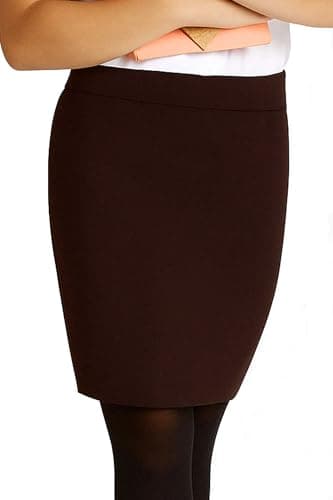 Image of Oh! Pretty Girls School Skirt Kids Pencil Knee Length Uniform Skirt High Elasticated Waist Multiple Colours Ages 5-13 Brown