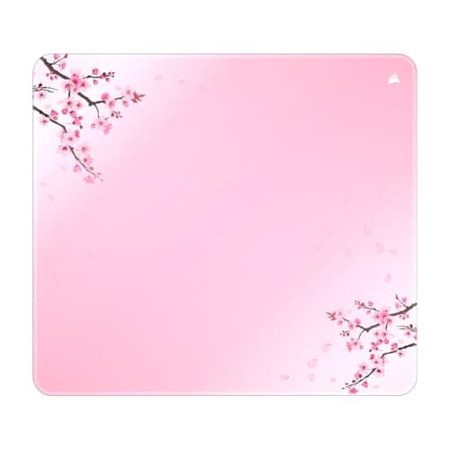 Image of Corsair MM300 Large Cherry Blossom Anti-Fray Cloth Gaming Mouse Pad – 45cm x 40cm, Textile-Weaved Cloth, Anti-Slip Rubber Base, Reinforced Stitched Edges