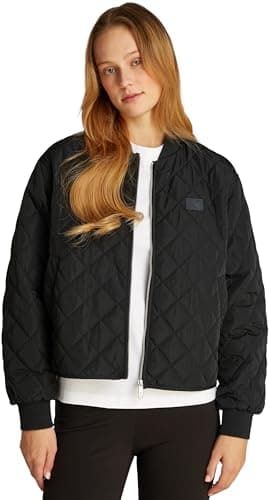 Image of Calvin Klein Women’s Lightweight Quilted Bomber Jacket, Black (Ck Black), XS