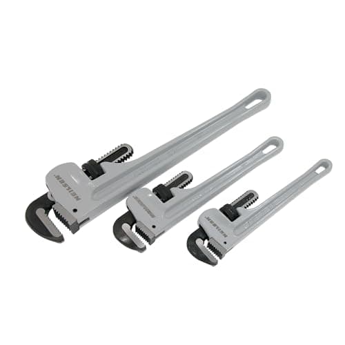 Image of Neilsen CT6116 3pc Aluminium Pipe Wrench Set - Includes 10in, 12in, and 18in Wrenches