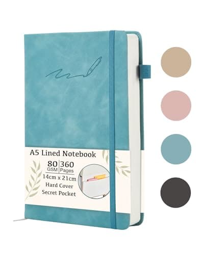 Image of Soul Projekt A5 Notebook Blue,360 pages Journal Notebooks for Women and Men, Bullet A5 Notepad with Elastic Closure and Pen Loop, University Essential Note book, Study Gifts