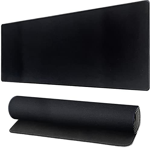 Image of Large Black Mouse Pad 700x300mm, Stitched Edges Non-Slip Rubber Base, Extended Gaming Desk Mat for PC & Computer Keyboard, 7030Black