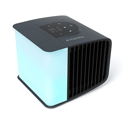 Image of Evapolar evaSMART Personal Portable Air Cooler and Humidifier with Alexa Support, Desktop Cooling Fan, for Home and Office, with USB Connectivity and Built-in LED Light, Stormy Grey
