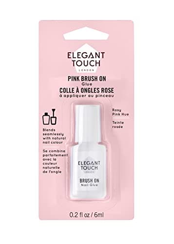 Image of Elegant Touch Brush On Nail Glue Pink 6ml