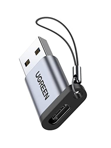 Image of UGREEN USB to USB C Adapter, 10Gbps USB Male to Type C Female Adaptor, USB 3.2 Gen 1 Fast Charging Compatible with iPhone 16 15 Pro Max iPad Galaxy S23 Series Laptops Pixel 6 (Grey)