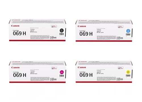 Image of Canon 069H High Yield Black Cyan Magenta Yellow Toner Cartridges Multipack