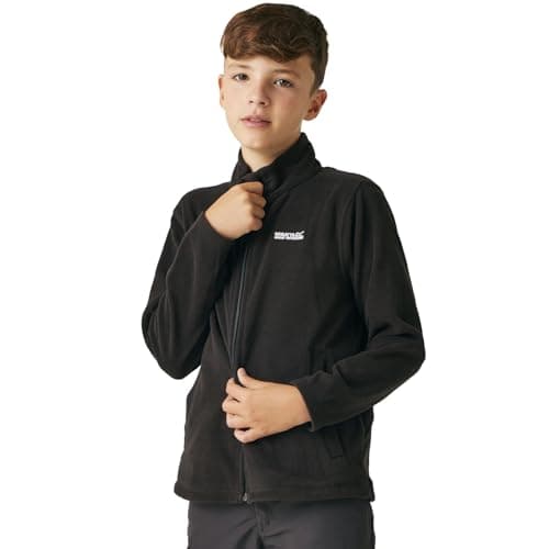 Image of Regatta King II Lightweight Full Zip Fleece - Black/Black, 13 Years
