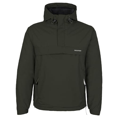 Image of TuffStuff - Sutherland Lined Windbreaker - Size Small, Green - Waterproof, Windproof & Breathable - Adjustable Hood & Reflective Details - with Fleece Lining & Taped Seams - Lightweight Mens Jacket