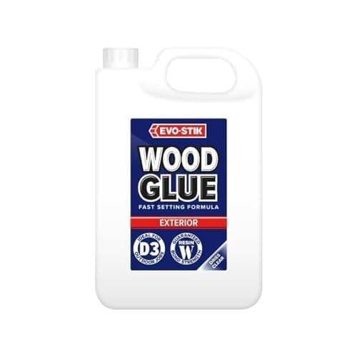 Image of EVO-STIK Exterior Wood Glue - D3, Weatherproof, Extra Strong, Fast Setting, Suitable For All Wood Types, Dries Clear, 5 litre