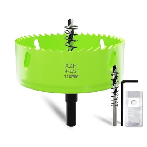 Image of XZH 110mm Bi-Metal Hole Saw Kit with Arbor & Pilot Bit - Effortless Smooth Cutting for Wood, Plastic, Drywall & Thin Metal - Ideal for Downlight Installation & DIY Projects
