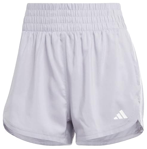 Image of adidas Women's Pacer Training 3 Stripes Woven High Rise Short, S 5 inch