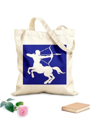 Image of XIARON Polyester Cotton Beach Bag Centaur Creature Greek Mytholog Head Body 340g/m² thick fabric Skin-friendly material M Drak Blue