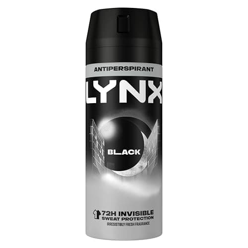 Image of Lynx Black Anti-Perspirant Aerosol Men's Deodorant Spray with ProScent technology and a frozen pear & cedarwood fragrance for 72 hours protection against odour and wetness 150 ml