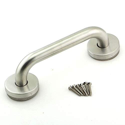Image of 6 Inch Stainless Steel Safety Grab Bar Handles Concealed Screw Bathrooms Shower Decorative Pull Door Handles with Roses