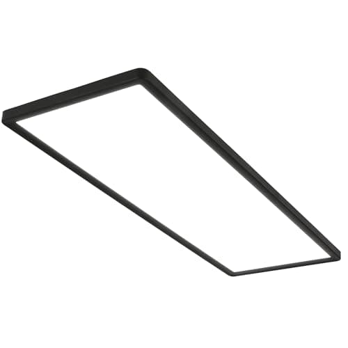 Image of BRILONER - LED Panel, Ultra Slim Ceiling Light with Backlight Effect, 58x20x3 cm, 22W, 30000 lum, 4000K, LED Flush mount, Living Room, Office, Kitchen Ceiling Lights, Black