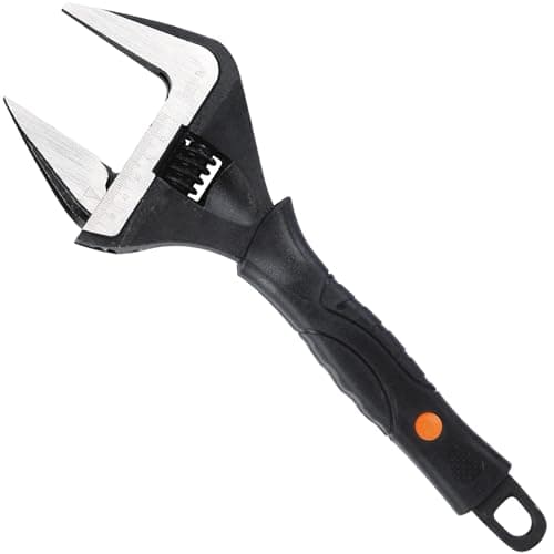 Image of Sharp-tec 12-Inch Adjustable Spanner Wrench (300mm), 60mm Wide Jaw Large Opening, Chrome Vanadium Steel, Black Oxide Finish, Heavy-Duty Plumbing & DIY Tool with Ergonomic Grip