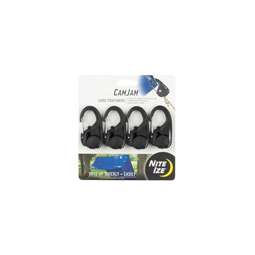 Image of Nite Ize NCJ-01-4R3 CamJam Cord Tightener Plastic Tie Down Mechanism, 4-Pack Without, Black