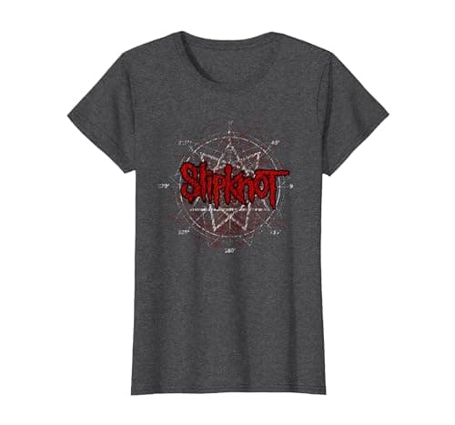 Image of Slipknot Scribble Star Logo T-Shirt, Women, Dark Heather Grey, XX-Large