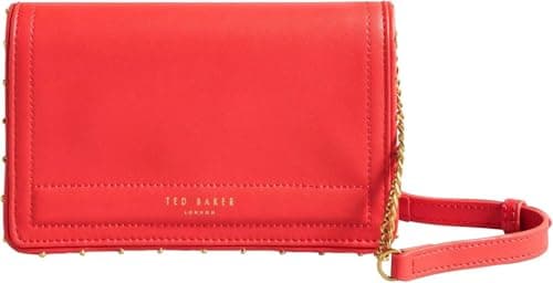 Image of Ted Baker London Women's KAHNISA-Studded Edge Leather Purse, Coral, One Size