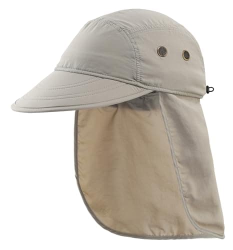 Image of Decentron Men's Visor Sun Hat with Neck Flap Baseball Cap for Fishing Safari Hiking Hats Outdoor Summer Hat Women Light Grey