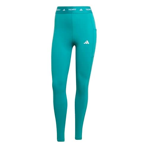 Image of adidas Women's Techfit Stash Pocket Full Length Leggings, Pure Teal, M