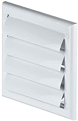 Image of Awenta 4" inch / 100 mm External Gravity Grille - White Air Vent Cover with Shutters - Ducting Exhaust Hood Vent. Extractor Fan Back Draught Covers with Flaps, Outdoor Wall Ventilation Air Cap.