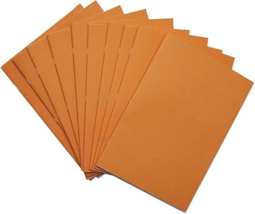 Image of Rhino A4 Exercise Books, 64-Page / 5mm Squared Paper Notebook, 10-Pack, Office & School Stationery Supplies, Orange
