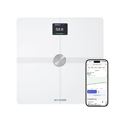 Image of WITHINGS Body Smart - Accurate Scale for Body Weight and Fat Percentage, Body Composition Scales Wi-Fi and Bluetooth Weight Scale, Apple Health / Google Fit Compatible, Digital Bathroom Scale