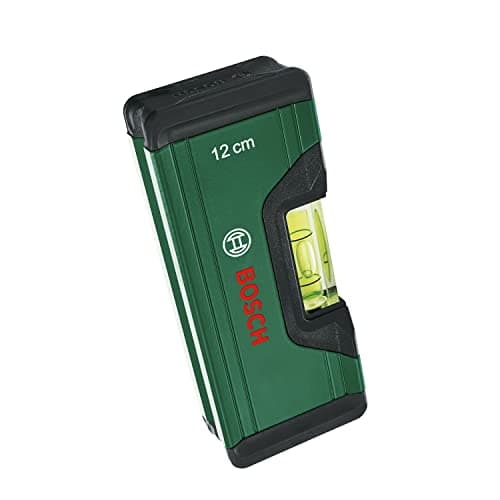 Image of Bosch Spirit Level 12 cm (Compact Mini Level; Precise Alignment with Fluorescent Bubble for Horiziontal Reading; Aluminum Body, Softgrip Bumpers; V-Groove)