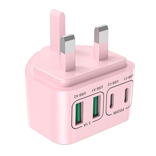 Image of USB C Plug Fast Charger, 40W 4-Port USB Plug Adaptor UK for iPhone 17 16 15 14 13 12 Pro Pro Max Plus, Samsung, Google, iPad, Dual PD Power Adapter + QC USB Wall Charger, Multi Type C Charging Plug