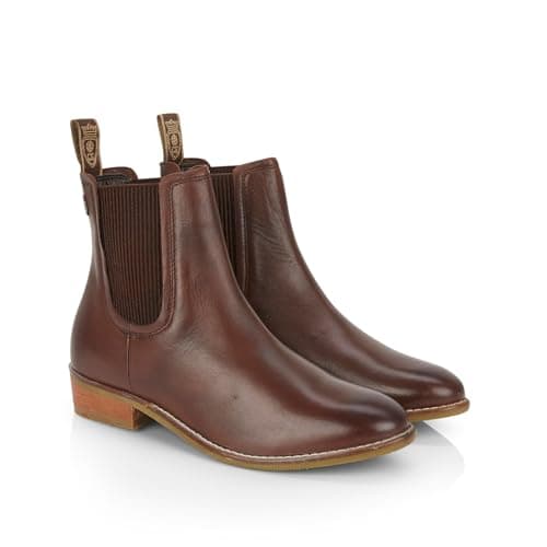 Image of Catesby Zaara Premium Leather Womens Boots Comfortable Lightweight Chelsea Boots, Brown, UK 8