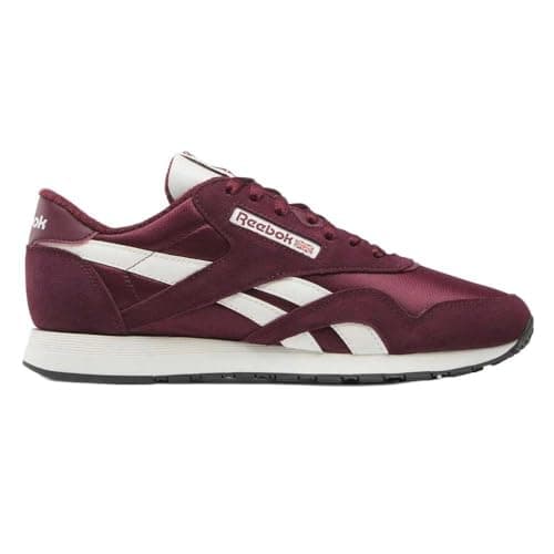 Image of Reebok Men's Classic Nylon Sneaker, Black Cherry Black Cherry Chalk, 3 UK