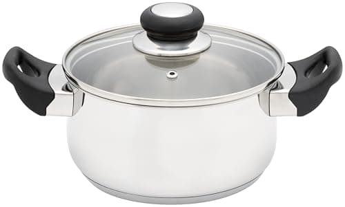 Image of Judge Vista 18cm Stainless Steel Casserole Pot – 1.8L Cooking Pot with Twin Stay-Cool Handles, Induction Compatible Casserole Dish, Oven & Dishwasher Safe, Durable Stainless Steel Cookware