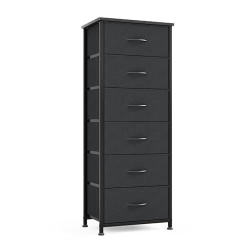 Image of CAIYUN 6 Drawer Tall Dresser, Dresser for Bedroom Entryway Hallway, Closet Storage Drawer, Commode De Chambre, Armoire De Rangement, Black