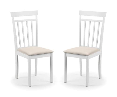 Image of Julian Bowen White Wood Coast Dining Chairs Set of 2