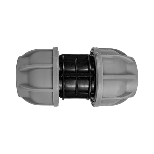 Image of MDPE Compression Fitting PN10 - Straight Joiner 32mm x 32mm - Durable Pipe Connector for Water Supply and Irrigation Systems