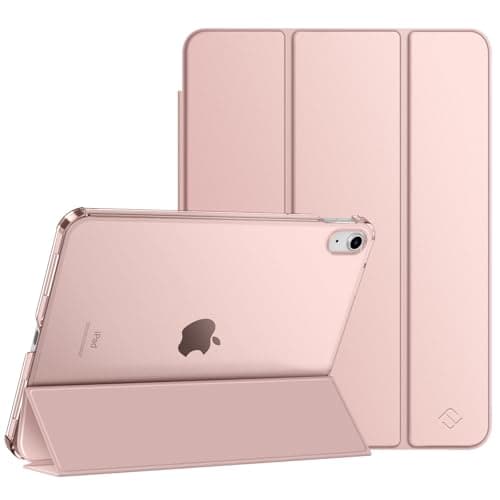 Image of FINTIE Ultra Slim Case for iPad (A16) 11th Generation 11 Inch 2025 / iPad 10th Generation 10.9 Inch 2022 - Frosted Back Shell with Fold-back Stand and Auto Wake/Sleep, Rose Gold