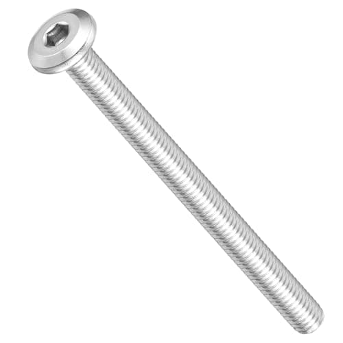 Image of METALLIXITY Flat Head Hex Socket Cap Screws Bolts(M6-1x75) 10Pcs, 304 Stainless Steel Hex Socket Furniture Bolts Screws - for Furniture Woodworking Project, Silver Tone