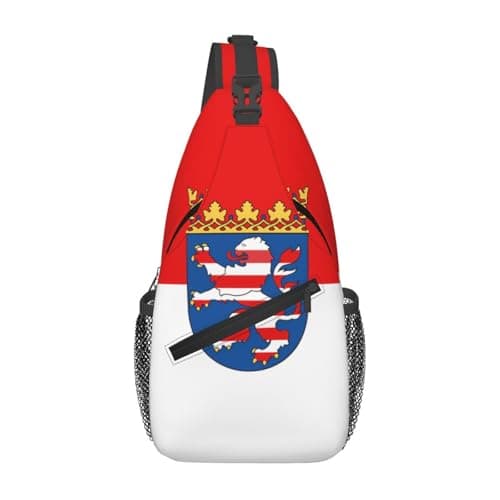 Image of Flag of Hesse Large Capacity Cross Chest Bag Stylish and Durable for Commuting Travel Outdoor Activities