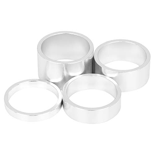 Image of X AUTOHAUX 4 Pcs Bike Headset Spacer Silver Tone Fit 11/8inch Stem 5 10 15 20mm
