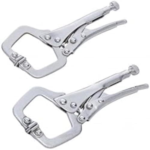 Image of Blue Spot 6526 Mini Locking C Clamp, Silver, Set of 2 Piece