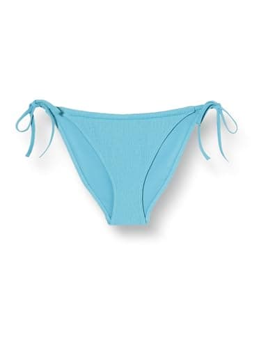 Image of Calvin Klein Women's String Side Tie Bikini Bottoms with Logo Badge, Blue (Adriatic Blue), XS