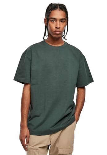 Image of Urban Classics Men's Heavy Oversized Tee T Shirt, Bottle Green, XL UK