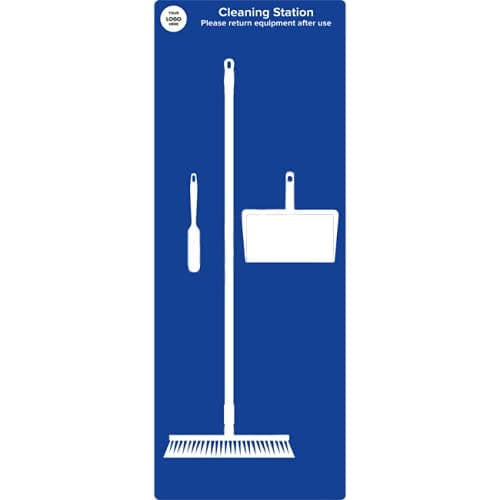 Image of Floor Sweeping Cleaning Station Shadow Board (Blue- without products)