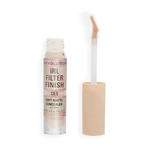 Image of Makeup Revolution IRL Filter Finish Concealer, Medium to Full Coverage, Matte Finish, C0.5, Fair Skin Tones, 6g