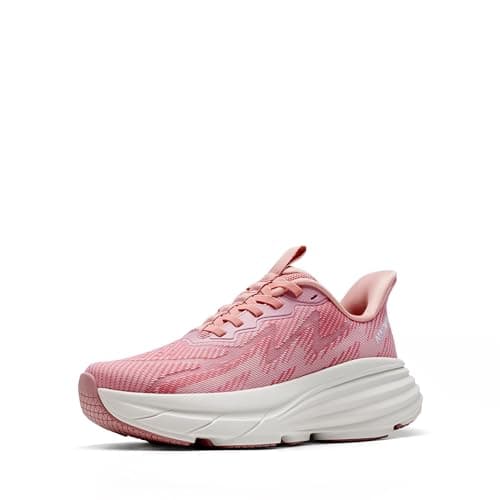 Image of ALLSWIFIT Women's Slip On Walking Shoes Hands-Free Cushion Running Tennis SwiftPlush Non-Slip Comfortable Workout Gym Athletic Fashion Sneakers,Size 4,Pink,AWUMRS2512